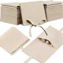 Lothee 40 Pcs Microfiber Jewelry Pouch 8x8 cm Jewelry Packaging Luxury Small Gift Bags Bow Tie Microfiber Bag for Bracelet Necklace Packaging,Envelope Style with String and Divider(Beige)
