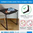 Table-Mate TV Tray Table | Portable Desk Folding Dinner Tray, Couch Table Trays for Eating Snack Food, Portable Laptop Desk, Bed Trays for Eating | Adjustable TV Trays with 3 Angles and Cup Holder, 20"D x 25"W x 30"H
