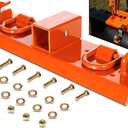 Bonbo Tractor Grab Hooks Compatible with Kubota Tractors - Bolted on Compact Tractor Bucket Grab Hooks with D Rings and 2" Receiver, Orange