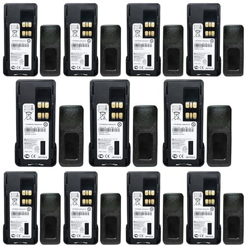 Teseko 16-Pack 3000mAh PMNN4409 PMNN4409AR PMNN4544A PMNN4491BR PMNN4491 PMNN4493A 7.4V Li-ion Two-Way Radio High-Capacity Battery Replacement for Motorola XPR3300 XPR3500 XPR7350 XPR7550+Belt Clip