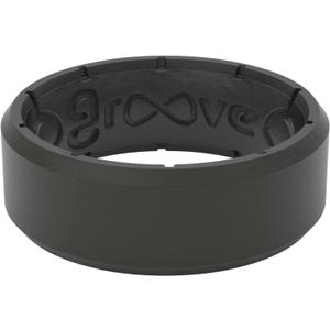 Groove Life Edge Silicone Ring - Breathable Rubber Wedding Rings for Men, Unique Design, Comfort Fit Ring (Black) Groove Life Edge Silicone Ring - Breathable Rubber Wedding Rings for Men, Unique Design, Comfort Fit Ring (Black)