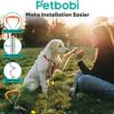 Petbobi Dog Tie-Out Cable and Stake - 30ft Heavy Duty Cable with Spring, No Tangle, 16in Ground Stake, Ideal for Yard, Camping and Beach, Suitable for Small Medium Large Dogs Up to 120 lbs, Black