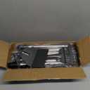 Heeyoo Dog Pooper Scooper, Dog Poop Tray and Rake Set, Pet Waste Removal Scoop with Long Adjustable Sectional Stainless Handles (Silver/Black)