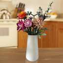 White Ceramic Vase 8" H - Small Flower Vase for Pampas Grass, Office Desk Decor, Minimalist Home Decor for Bedroom, Kitchen Shelf, Restaurant Table Centerpiece