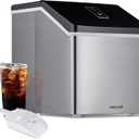 Newair Silver Countertop Ice Maker Machine, Compact Automatic Ice Maker, Cubes Ready in Under 15 Minutes, Portable Ice Cube Maker, Perfect for Home/Kitchen/Office/Bar