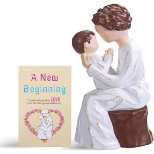 Grandma Gifts,Hand-Painted Resin Sculpture of Grandmother Holding Baby, to Celebrate New Beginnings, Newborns, and Loving Family Bonds