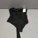 REORIA Women Sexy Cami Square Neck Thong Bodysuit Backless Spaghetti Strap Tank Top Size:S