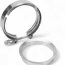 4'' S400 S480 Exhaust V-Band Flange Clamp Kit with Stainless Steel Reducer, Fit for S400SXE S475 S463 S467 SX-E SX T4 Housing