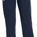COMENII Scrubs for Women, Knit Yoga Waistband Straight Leg Cargo Pants, Classic Fit Womens Scrubs Pants, Small