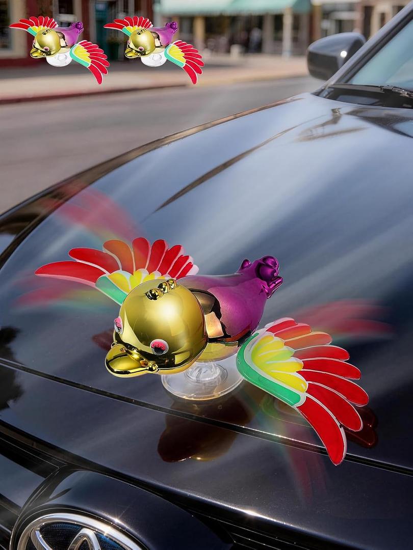Duck-Shaped Car Exterior Decor: 2-Pack Playful Adhesive Decorative Accessory for Toyota RAV4 Honda CR-V - Duck Sticker Decal for Hood Roof Rearview Mirror (Colorful)