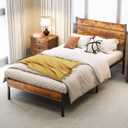 OLIXIS Full Size Bed Frame with Headboard, 800LBS Mattress Foundation with All Sturdy Metal Support, Under Bed Storage, No Box Spring Needed, Easy Assembly, Rust Brown