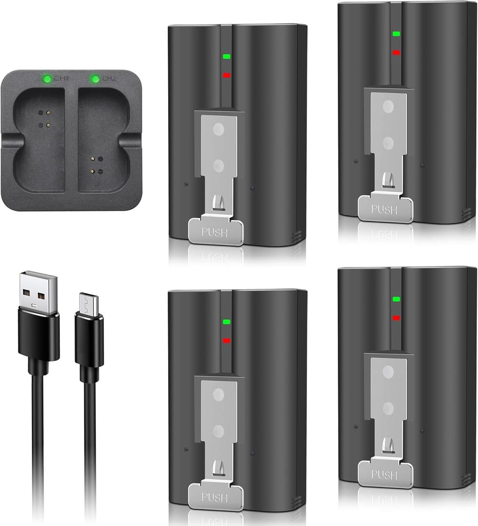 Replacement Ring Batteries 4 Pack, 6040mAh model v4 Rechargeable Battery for Wireless Ring Doorbell 2/3/4 Plus, Stick Up Cam & Spotlight Cam (2nd & 3rd Gen)/Peephole Cam, 3.65V for Indoor/Outdoor Use