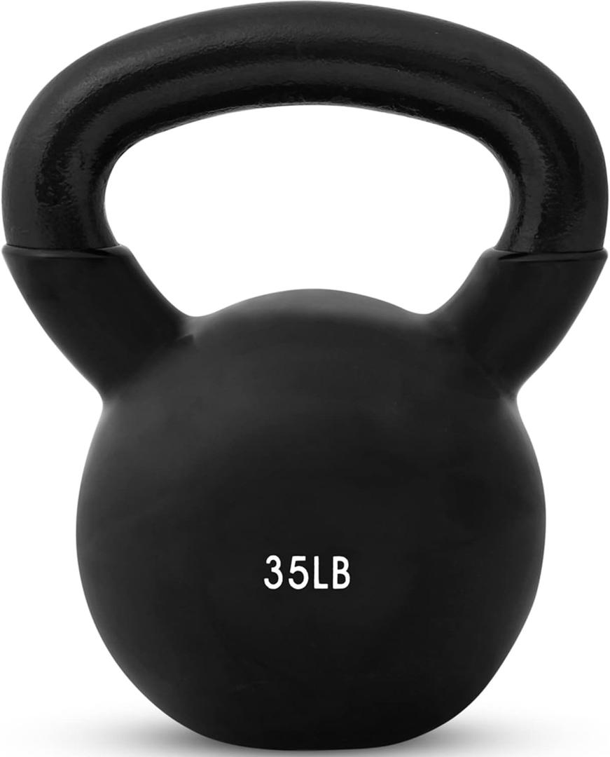 JFIT Kettlebell Weights Vinyl Coated Iron, 35Lb