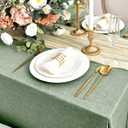 Fitable Faux Linen Tablecloths for Rectangle Tables: Water & Stain Resistant Farmhouse Table Cloth, Washable Burlap Textured Table Covers for Kitchen Dining Party(2 Pack, 60x84 Inch, Sage Green)