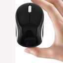Wireless Mouse Mini Small Silent Cute Pocket Portable Compact Travel USB Tiny Optical Mice 3 Buttons 1000 DPI Cordless Mouse for PC Laptop Computer MacBook Kids Girl Boy Women Small Hands Gift(Black)