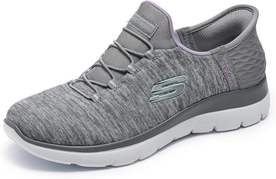 Skechers Women’s Summits Dazzling Haze Sneaker Slip-ins, Heel Pillow holds your foot secure, Air-Cooled Memory Foam Insole, Machine washable, Flexible traction outsole 9
