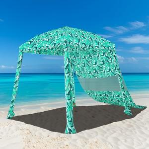 HOMEDEMO Beach Canopy UPF 50+, 6'6', Easy Set up and Take Down Tent with Sand Pockets, Side Wall Shade Wind Waterproof for Kids, Family & Friends