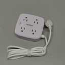 6 Ft Surge Protector Power Strip - 8 Widely Outlets with 4 USB Ports, 3 Side Outlet Extender with 6 Feet Extension Cord, Flat Plug, Wall Mount, Desk USB Charging Station, ETL,White