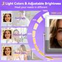 JIONIESIM Series 1X/10X Makeup Mirror with Lights, Double Sides Lighted Magnifying Mirror with 3 Colors, Height & Brightness Adjustable, Rechargeable 4000mAh Vanity Mirror (Chrome)
