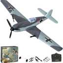 VOLANTEXRC RC Plane 3 Channel Remote Control Airplane Fighter Toys, 2.4GHz 6-axis Gyro Stabilizer RTF Glider Aircraft Plane, Easy to Fly for Adults Beginners (BF109) (White Gray)