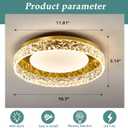 ZGLAOJT Gold Led Flush Mount Ceiling Light Modern 40w 3000k-6000k Light Fixture 15.7inch Bathroom Round Ceiling Lamp for Kitchen Bedroom Entryway Hallway Living Room.