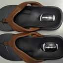 QIGEGE Flip Flop For Men with Arch Support Ultra Soft Cushion Footbed Slip On Lightweight Comfortable Thick Yoga Mat Thong Sandals Beach Thong Slides, Rugby Brown, Size 8