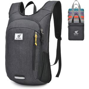 SKYSPER Small Daypack 10L Hiking Backpack Packable Lightweight Travel Day Pack for Women Men (Black)