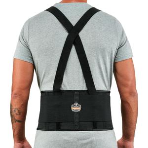 Ergodyne ProFlex 1650 Back Support Belt, 7.5" Elastic, Adjustable, Removeable Straps, Black, Medium (Medium (Pack of 1))