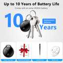 Air Tracker Tags-4 Pack: Smart Bluetooth Tracker, Compatible with Apple Find My APP (iOS Only) Replaceable Battery, IP67 Waterproof, Suitable for Luggage, Wallets, Backpacks, Keys Tracking Tag, Black