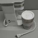 Mixpresso White Personal Single Serve Coffee Maker with 14oz Travel Mug, Drip Small Coffee Maker with Auto Shut Off, Reusable Filter, Works with Ground Coffee Only  Not for K-Cup Pods