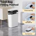 5 Gallon Motion Sensor Bathroom Trash Can Automatic Garbage Cans with Lid Touchless Smart Slim Plastic Trash Bin for Kitchen, Bedroom, Toilet, Office, Living Room