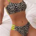 SweatyRocks Women's Bikini Sets Leopard Print Backless Cut Out Two Piece Bathing Suit Swimwear (Brown, M)
