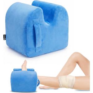 EKEPE Knee Replacement Surgery Pillow for Post Surgery Recovery - ACL Surgery, Knee Surgery and Hip Surgery Recovery, Memory Foam Leg Elevation Pillow for Leg Support, Rehab, Extension - Blue