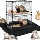 3 x 57" x 41.3" Felt Ferret Playpen Mat, 3mm Thick Absorbent Felt Surface with Non-Slip Backing for Hard Floors, Durable Under Cage Pad for Ferret Cages, Bird Cages, Reptile Aquariums, Dog Kennels