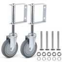 ERKOON 2 Pack Heavy Duty Spring-Loaded Gate Casters, 4" Sliding Wheels for Wooden & Metal Gates, 250-500lbs Load Capacity (2PCS)