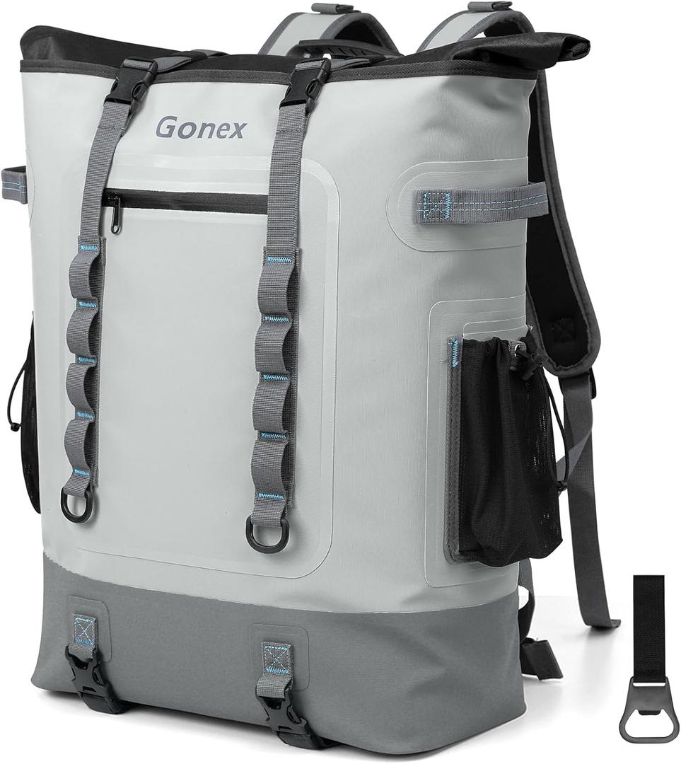 Gonex Cooler Backpack, 40 Can Insulated Soft Backpack Cooler Bag for Men Women, Waterproof Nylon TPU Cooler Backpack for Beach, Picnic, Lunch and Camping