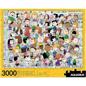 AQUARIUS Peanuts 3000 Piece Jigsaw Puzzle for Teens and Adults - Snoopy Charlie Brown Cast 32"x45" Peanuts Collectible Gift