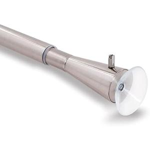GCurtain Shower Curtain Rod No Drilling, Spring Tension Rod, 34-56 Inch, 3/ 4 Inch Diameter, Suction Cup on Either End, 1PCS, Brushed Nickel