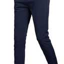 Plaid&Plain Men's Stretch Dress Pants Slim Fit Skinny Suit Pants, Navy Blue, 30W x 32L