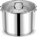 P&P CHEF 24 QT Stock Pot with Lid, Stainless Steel Large Cooking Pot, Soup Canning Stockpot for Stewing Simmering, Tri-ply Bottom for All Stoves, Heavy-Duty &Dishwasher Safe & Food-Grade (24 Quarts)