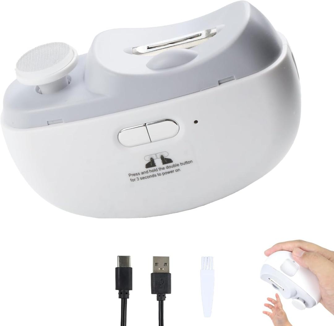 Electric Nail Clipper with Polishing - 2 in 1 Automatic Nail Clippers,Dust Storage & LED Light,Rechargeable,Cordless Electric Nail Trimmer for Men/Women/Seniors/Kids