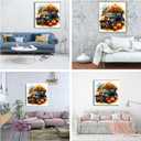 2 x JFYHAB 5D Pumpkin Diamond Art Kits for Adults, Car Diamond Painting Kits for Adults, Round Full Drill Diamond Art Autumn Craft for Home Wall Decor 12x12 inch