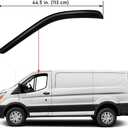 Lightronic Extra Durable Outside-Mount Auto Vent Window Visor, Fit 2015-2025 Ford Transit-150, 250, 350, 350 HD (Not Fit Low Roof Model), UV-Protect Rain Guard, Original Wind Deflector, Smoke, 2-Pcs