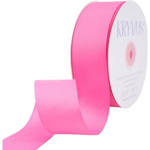 Hot Pink Ribbon, Grosgrain Ribbon 1-1/2 Inch x Continuous 50 Yards, Hot Pink Grosgrain Ribbon for Crafts, Gift Wrapping, Hair Accessories, Wedding Decor, Sewing and Bow Making