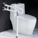 Foldable Toilet Grab Bar 304 Stainless Steel Shower Handrails Anti Slip Bathroom Seat Support Bar Flip-Up Bathtub Grab Arm Bar Hand Grip (White)