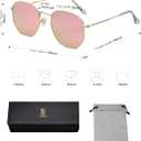 SOJOS Square Polarized Sunglasses for Women Men Small Hexagonal Polygon Shades SJ1072 (Pink)