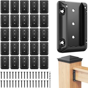 DN Mate 40 PCS Deck Railing Bracket Connectors for 2x4 (Actual 1.5x3.5) Wood Deck Railing Post to Handrail, Stair Railing Connectors with Coated Wood Screws,Drill Bit, Fence Railing Brackets