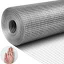 Tatuo Hardware Cloth 1/2 Inch 48in x 150ft Hot Dip Galvanized After Welded Cage Mesh Rolls 21 Gauge Metal Chicken Wire Roll Wire Fencing Poultry Netting for Raised Garden Rodent Animals