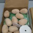 Soulchen 12 Set Easter Gifts He is Risen Wooden Resurrection Eggs Basket Stuffers with Raffia Gift Bag Ribbon and Card for Adults Christian Easter Basket Religious Centerpieces for Table Decorations