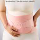 FREETOO Postpartum Belly Band Wrap for Women,Abdominal Binder Post Surgery,for Natural Delivery,C Section Belly Binder Post Partum,Stomach Binder Postpartum with Adjustable Compression,M,Pink (Pink)